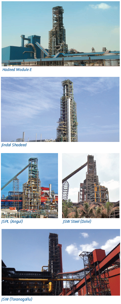 Hadeed Module E, Jindal Shadeed, JSPL (Angul), JSW Steel (Dolvi), JSW (Toranagallu)