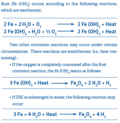 Exothermic reactions, Corrosion Reactions