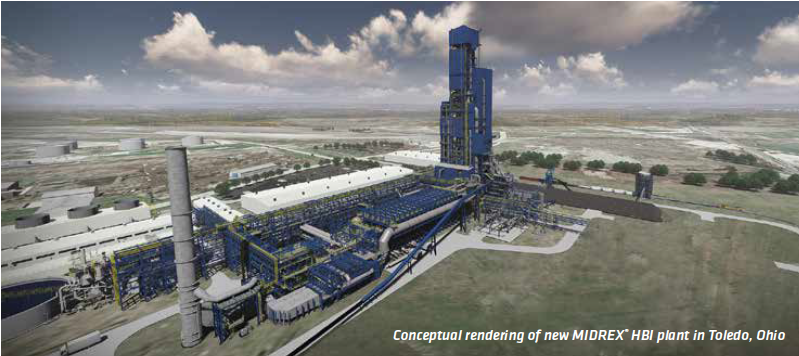 Conceptual rendering of new MIDREX® HBI plant in Toledo, Ohio
