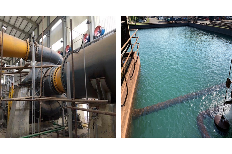 Cooling Gas Compressor (left) & Process Water System (right)