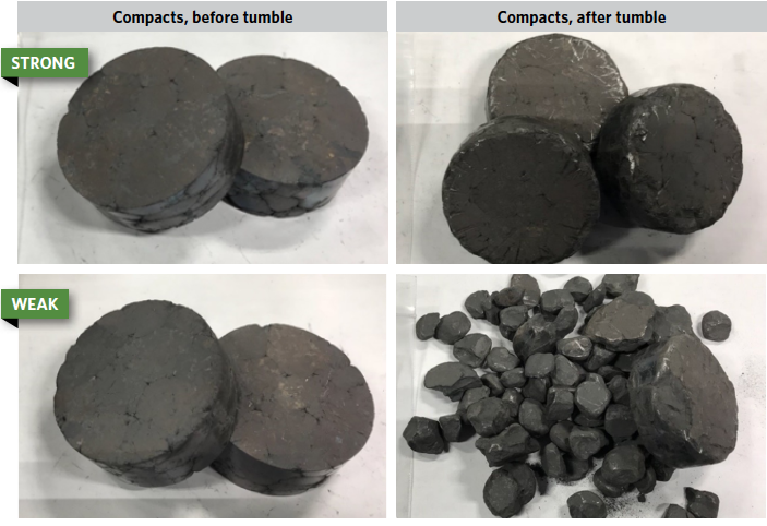 FIGURE 4. Compacts before and after tumble