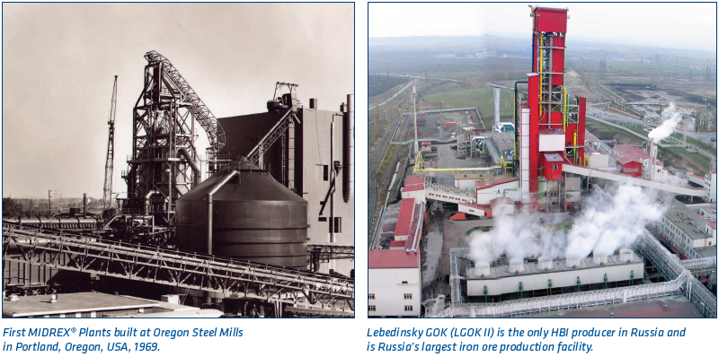 First MIDREX® Plants built at Oregon Steel Mills in Portland, Oregon, USA, 1969. | Lebedinsky GOK (LGOK II) is the only HBI producer in Russia and is Russia’s largest iron ore production facility.