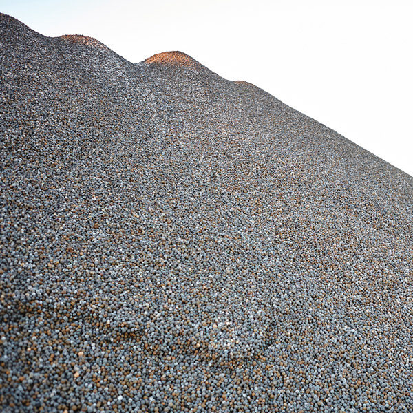 midrex plant pile of lump ore