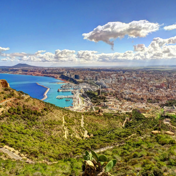 Oran, Algeria, looking east toward Tosyali Algérie in nearby Bethioua.