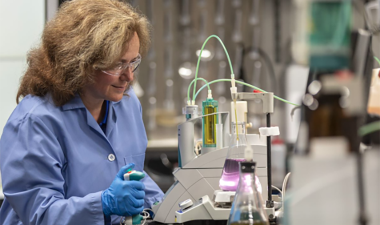 woman in lab